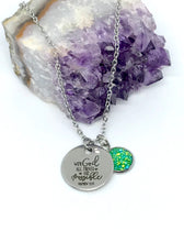 Load image into Gallery viewer, “With God All Things Are Possible” 3-in-1 Necklace (Stainless Steel)
