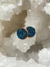 Load image into Gallery viewer, 12mm Galaxy Blue Druzy Studs