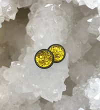Load image into Gallery viewer, 8mm Sunshine Yellow Druzy Studs