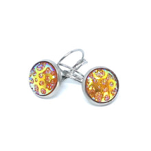 Load image into Gallery viewer, 12mm Creamsicle Whirlpool Druzy Leverback Drop Earrings (Stainless Steel)
