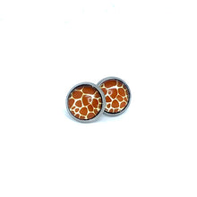 Load image into Gallery viewer, 10mm Giraffe Print Studs (Stainless Steel)