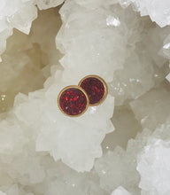 Load image into Gallery viewer, 8mm Merlot Druzy Studs
