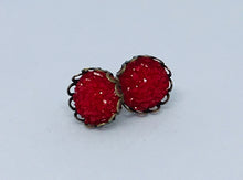 Load image into Gallery viewer, 10mm Red Druzy Studs