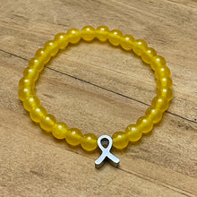 Load image into Gallery viewer, 6mm Childhood Cancer Research Gemstone Bracelet