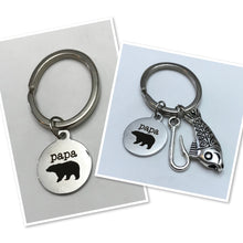 Load image into Gallery viewer, Papa Bear Keychain (Stainless Steel)