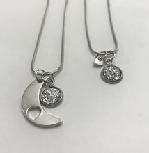 Load image into Gallery viewer, “Love You to the Moon and Back” Mother-Daughter Necklace Set (Stainless Steel)