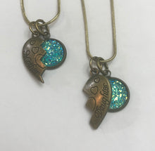 Load image into Gallery viewer, Shared Heart Mother-Daughter Necklace Set (Antique Bronze)