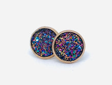 Load image into Gallery viewer, 10mm Fantasy Druzy Studs