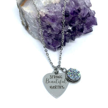 Load image into Gallery viewer, "Strong Beautiful Worthy" 3-in-1 Necklace (Stainless Steel)