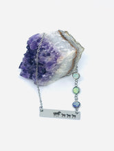Load image into Gallery viewer, Mama Unicorn Birthstone Necklace with Three Babies (Stainless Steel)