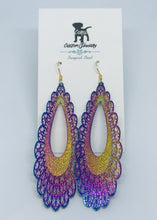 Load image into Gallery viewer, Lacy Rainbow Teardrop Drop Earrings (Surgical Steel)