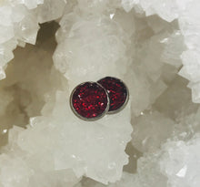 Load image into Gallery viewer, 10mm Merlot Druzy Studs