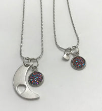 Load image into Gallery viewer, “Love You to the Moon and Back” Mother-Daughter Necklace Set (Stainless Steel)