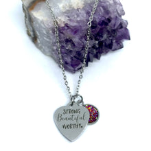 Load image into Gallery viewer, "Strong Beautiful Worthy" 3-in-1 Necklace (Stainless Steel)