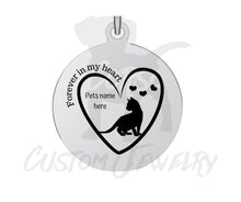 Load image into Gallery viewer, Personalized "Forever in my Heart" Memorial Cat Keychain