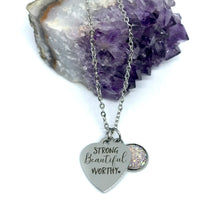 Load image into Gallery viewer, "Strong Beautiful Worthy" 3-in-1 Necklace (Stainless Steel)