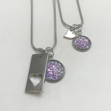 Load image into Gallery viewer, “Elegant Heart” Mother-Daughter Necklace Set (Stainless Steel)