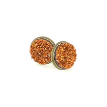 Load image into Gallery viewer, 12mm Pumpkin Spice Latte Druzy Studs