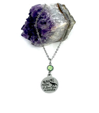 Load image into Gallery viewer, “RAWR! Means I love you in Dinosaur” Birthstone Necklace (Stainless Steel)