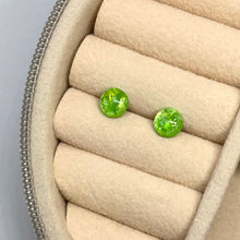 Load image into Gallery viewer, 6mm Grinch Green Faux Opal Studs