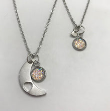 Load image into Gallery viewer, “Love You to the Moon and Back” Mother-Daughter Necklace Set (Stainless Steel)