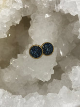 Load image into Gallery viewer, 8mm Denim Blue Druzy Studs