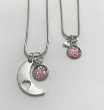 Load image into Gallery viewer, “Love You to the Moon and Back” Mother-Daughter Necklace Set (Stainless Steel)