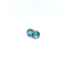 Load image into Gallery viewer, 6mm Blue Faux Opal Studs