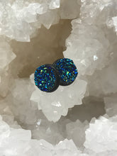 Load image into Gallery viewer, 12mm Galaxy Blue Druzy Studs
