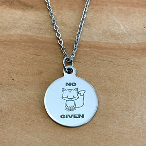 “No Fox Given” Charm Necklace (Stainless Steel)