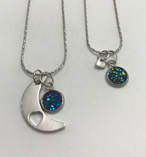 Load image into Gallery viewer, “Love You to the Moon and Back” Mother-Daughter Necklace Set (Stainless Steel)
