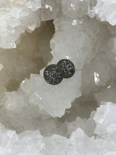 Load image into Gallery viewer, 8mm Gunmetal Druzy Studs