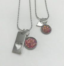 Load image into Gallery viewer, “Elegant Heart” Mother-Daughter Necklace Set (Stainless Steel)