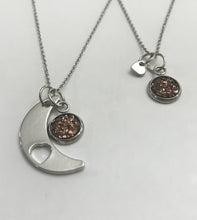 Load image into Gallery viewer, “Love You to the Moon and Back” Mother-Daughter Necklace Set (Stainless Steel)