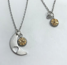 Load image into Gallery viewer, “Love You to the Moon and Back” Mother-Daughter Necklace Set (Stainless Steel)