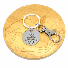 Load image into Gallery viewer, Cancer Survivor Research Keychain (Stainless Steel)