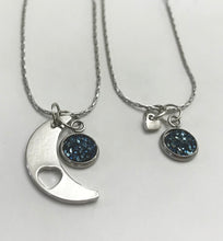 Load image into Gallery viewer, “Love You to the Moon and Back” Mother-Daughter Necklace Set (Stainless Steel)