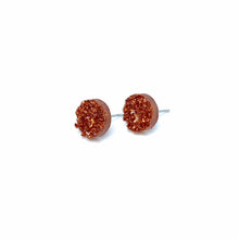 Load image into Gallery viewer, 10mm Pumpkin Spice Latte Druzy Studs