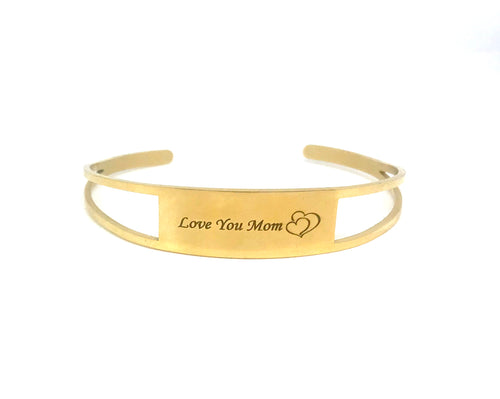 Limited Edition “Love You Mom 💕” Cuff Bracelet (Stainless Steel)