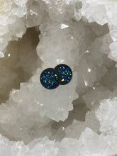Load image into Gallery viewer, 8mm Galaxy Blue Druzy Studs