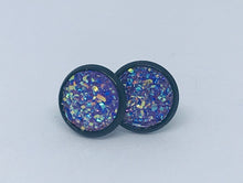 Load image into Gallery viewer, 10mm Purple Druzy Studs