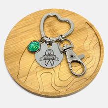 Load image into Gallery viewer, Non-Hodgkin Lymphoma Cancer Survivor Research Keychain (Stainless Steel)