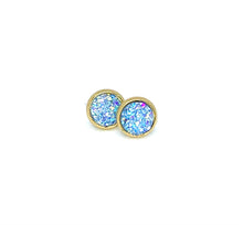 Load image into Gallery viewer, 8mm Sky Blue Druzy Studs