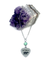 Load image into Gallery viewer, Lil’ Bear Birthstone Necklace (Stainless Steel)