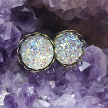 Load image into Gallery viewer, 12mm White Druzy Studs