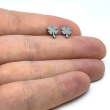 Load image into Gallery viewer, Silver Lucky Clover Studs