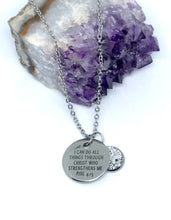 Load image into Gallery viewer, “I Can Do All Things Through Christ Who Strengthens Me” 3-in-1 Necklace (Stainless Steel)