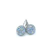 Load image into Gallery viewer, 12mm Frost Druzy Leverback Drop Earrings (Stainless Steel)