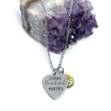 Load image into Gallery viewer, "Strong Beautiful Worthy" 3-in-1 Necklace (Stainless Steel)