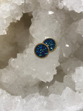 Load image into Gallery viewer, 8mm Galaxy Blue Druzy Studs
